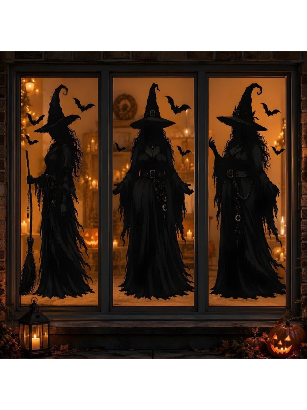 Halloween Decorations Witch Window Clings Black for Halloween Party Decor